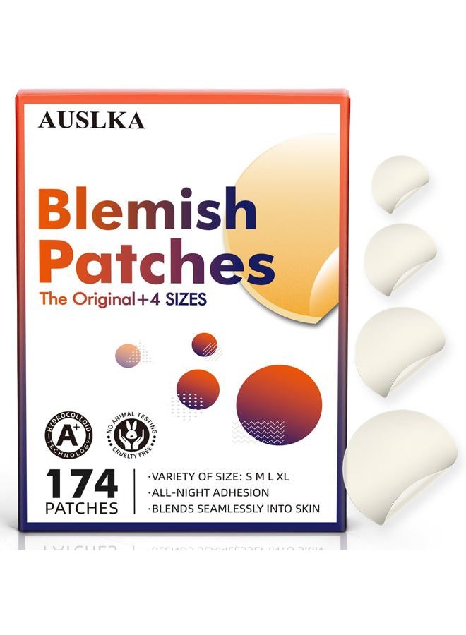 AUSLKA Blemishes Patches -175 Patches - Hydrocolloid Spot Dots - Blemishes Patch - Pimple Stickers, for Face Absorbing Cover Patch - Image 1