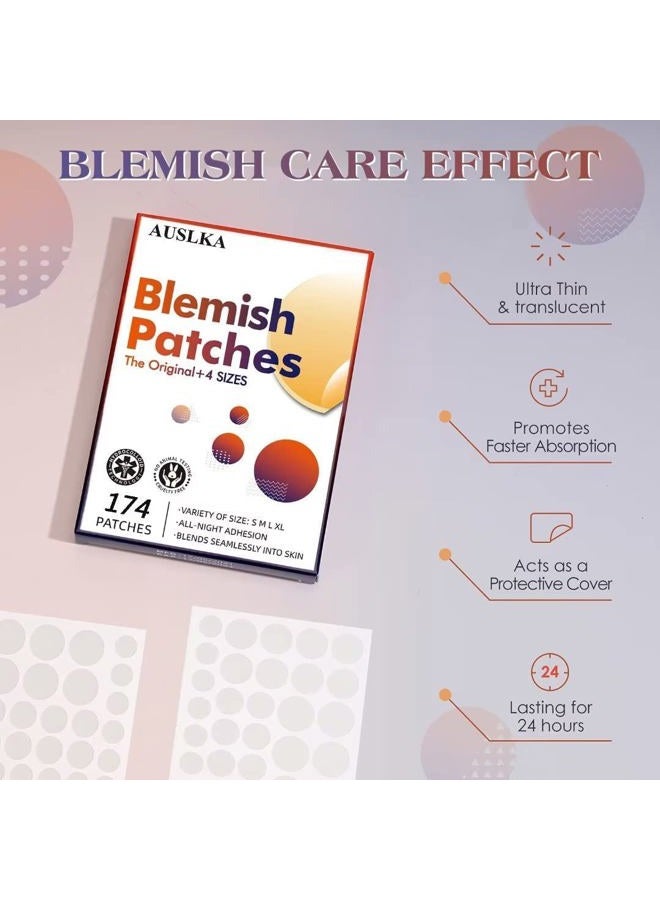 AUSLKA Blemishes Patches -175 Patches - Hydrocolloid Spot Dots - Blemishes Patch - Pimple Stickers, for Face Absorbing Cover Patch - Image 5