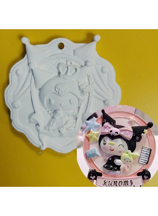 xozgdovg Liou Kulomi Gypsum Relief Painting Pendant Children's Handmade DIY Graffiti Doll Cinnamon Dog Aromatherapy Listing-Color:Crown Kurome Listing-1 White Embryo  - Image 1