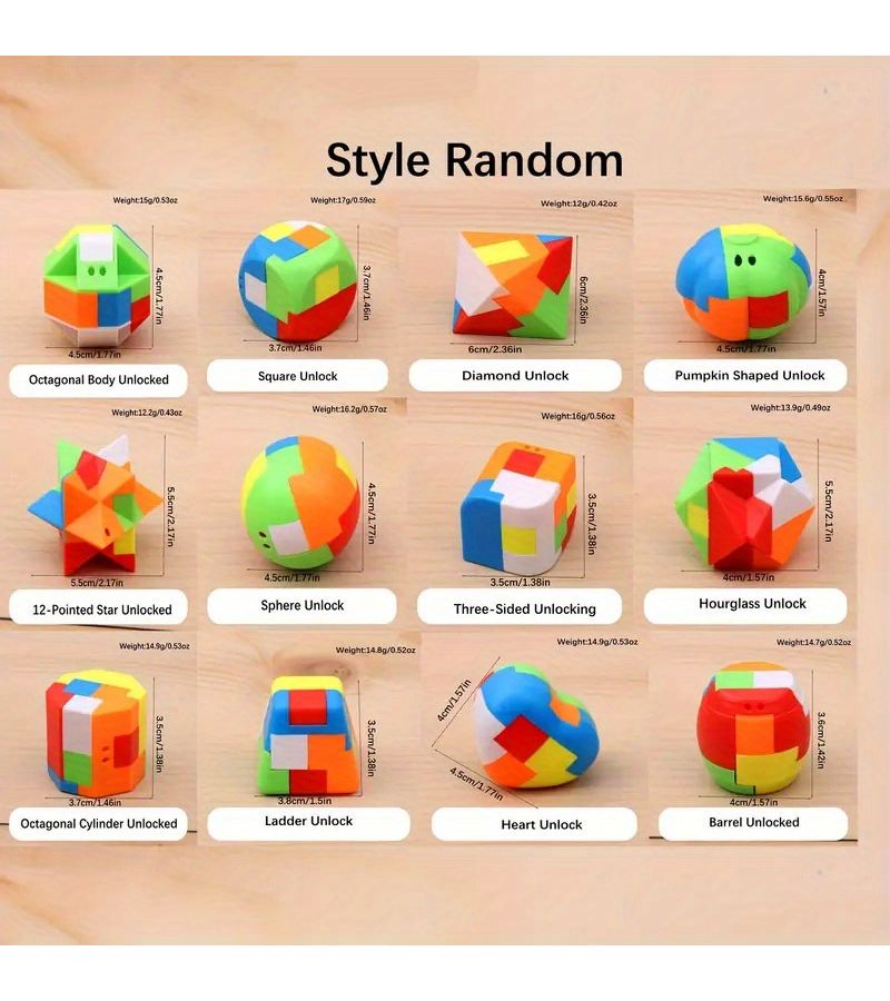 8PCS 3D Puzzle Luban Lock Keychain Educational Toys For Kids Party Favors Classroom Gifts - Image 3