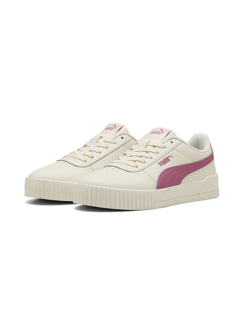 PUMA Carina Womens White Leather Trainers - Image 3
