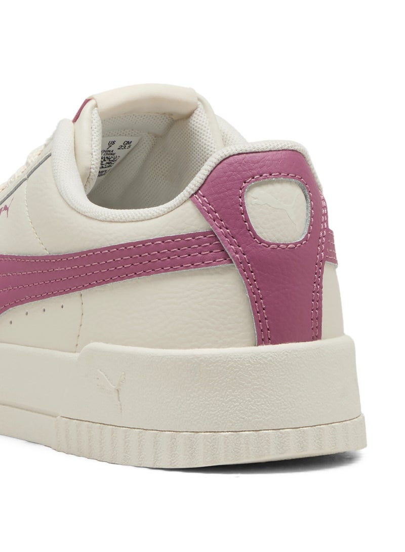 PUMA Carina Womens White Leather Trainers - Image 2