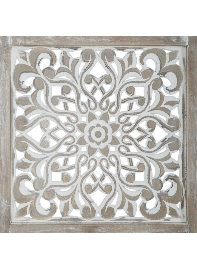 atmosphera Etnik 3-Panel Motif Painted Folding Screen Divider Beige 169 x 120 x 2.1 cm 157022 - Image 2