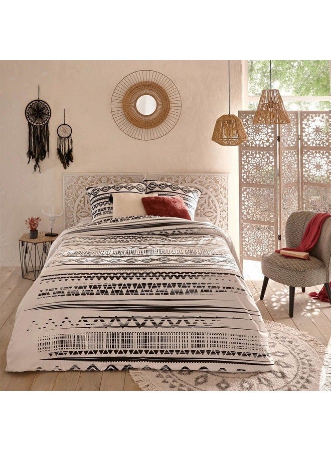 atmosphera Etnik 3-Panel Motif Painted Folding Screen Divider Beige 169 x 120 x 2.1 cm 157022 - Image 5