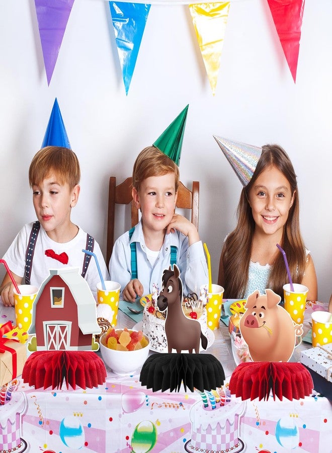 INNORU Farm Animals Table Honeycomb Centerpieces, Farm Baby Shower Party 3D Honeycomb Table Toppers Barn Birthday Party Table Decorations Farm Cute Animals Favor Photo Booth Props 7 PCS - Image 5