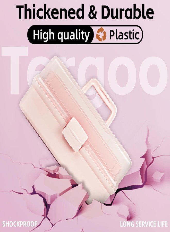 TERGOO 12.5in 3-Layer Multipurpose Craft Organizers and Storage with Adjustable Dividers, Portable Tackle Box, Folding Art & Craft Case for Medicine, Tool, Sewing Organizer (Pink) - Image 4