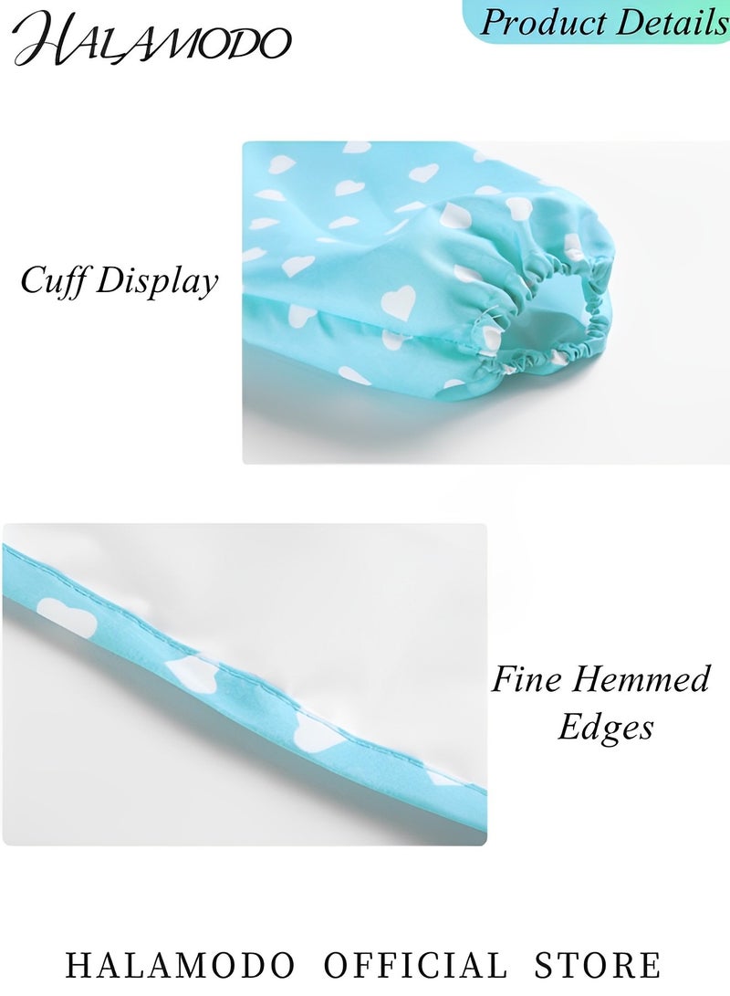 HALAMODO 2pcs Full Sleeved Feeding Bib Mess Proof Baby Bib Outfit Waterproof Bib Eating Smocks Apron for Infant Toddler Baby - Image 3