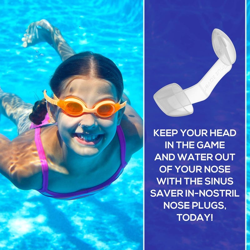 Sinus Saver LG- Waterproof Soft Silicone Swimming Nose Protectors - Plugs for Swimmers, Surfers & Water Sports Players - Nostril Protectors for Kids & Adults in Multiple Sizes - Image 3