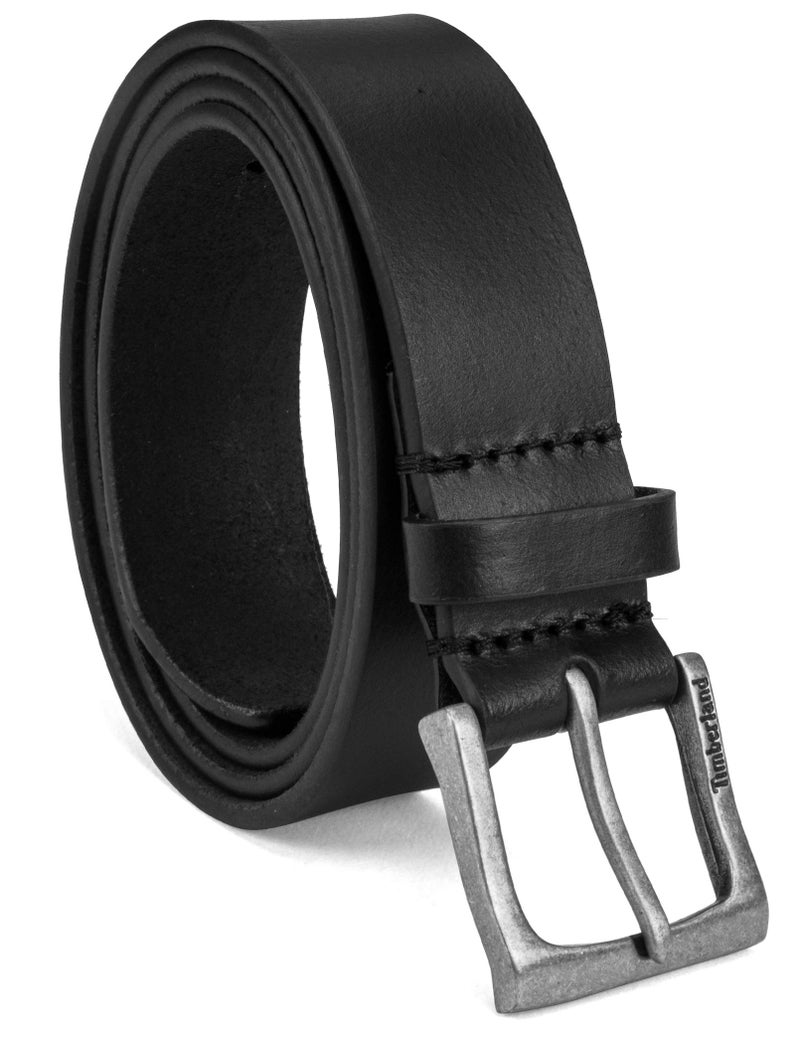 Timberland Men's Classic Leather Jean Belt 1.4 Inches Wide, Black, 40 - Image 1