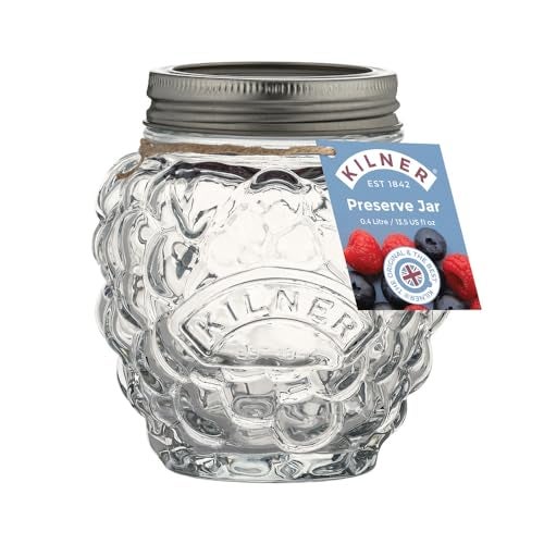 Kilner Premium 400ml Strawberry Shaped Airtight Preserve Glass Jars for Kitchen Storage, ideal for Jams, Chutneys, Preserves | Multipurpose, Eco-Friendly, Reusable Transparent Glass Containers - Image 2