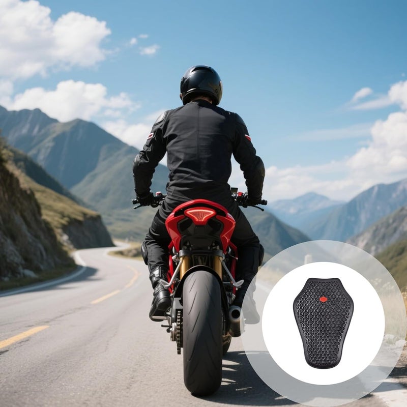 Back Protector Motorcycle Certified Ce, Pad Back Ergonomic Riding With Shock Absorption, Structure Honeycomb For Safety, Resistance Impact For Biking, Use Universal Adult, Black - Image 2