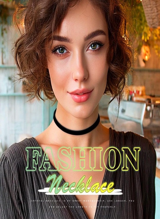 Zoestar Choker Necklace Black Velvet Collar Necklaces for Women(Gold) - Image 3