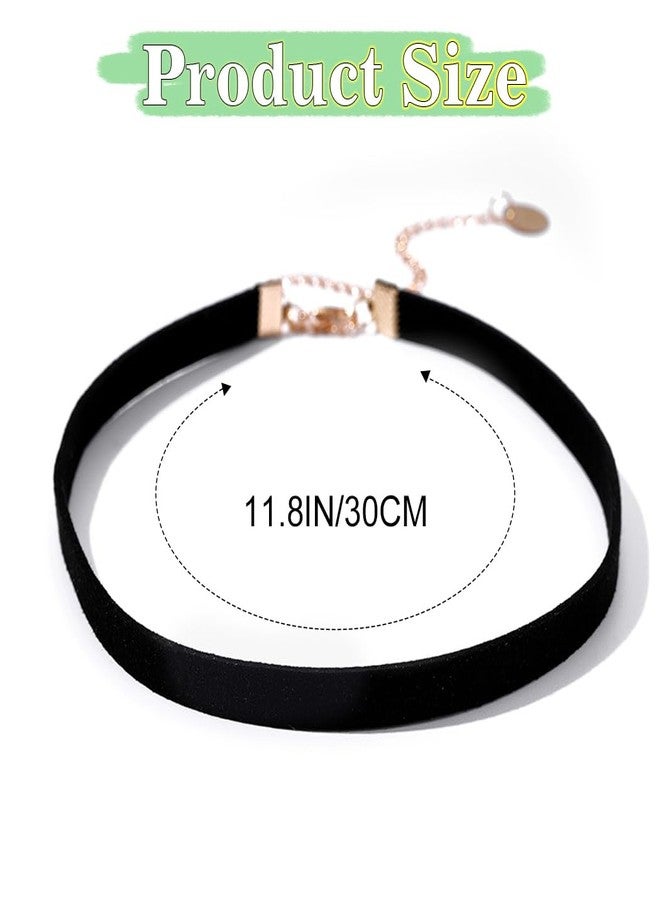 Zoestar Choker Necklace Black Velvet Collar Necklaces for Women(Gold) - Image 4