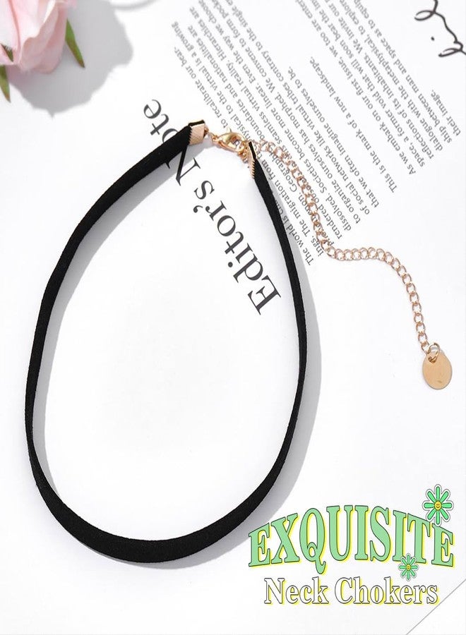 Zoestar Choker Necklace Black Velvet Collar Necklaces for Women(Gold) - Image 2