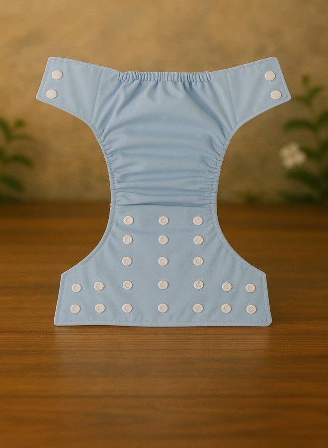 Laee cute "Reusable Baby Cloth Diaper with Absorbent Insert - Adjustable & Eco-Friendly" (blue) - Image 2