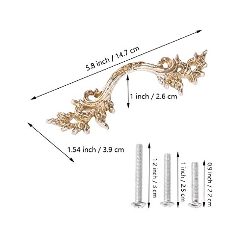 Fvstar 5pcs Antique Dresser Handles, Farmhouse Kitchen Cabinet Pulls, Vintage Drawer Pulls and Knobs, European Pull for Cabinet,Dresser,Drawer, 2.5 inch Hole Center - Image 4