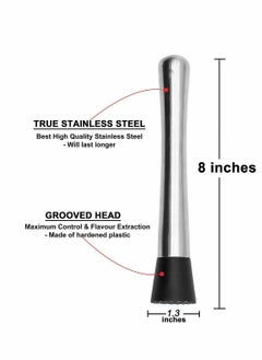 Y&D Muddler Stainless Steel Pounding Popsicles Sticks Plastic Broken Pop Sickles Bar Tools for Rest 8 inch Long 1pc Fruit Crusher Home Making Drinks  - Image 4