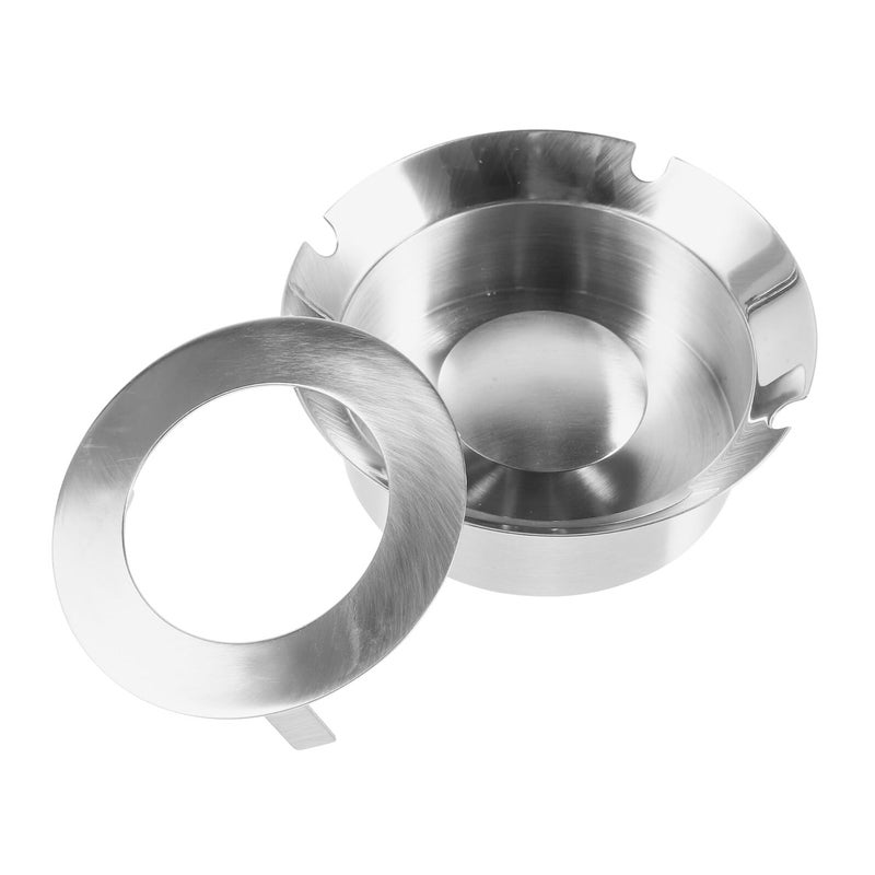 Stainless Steel Smokeless Ashtray Nordic Minimalist Desktop Ash Holder for Indoor Outdoor - Image 2