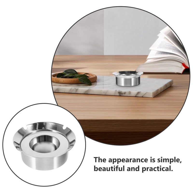 Stainless Steel Smokeless Ashtray Nordic Minimalist Desktop Ash Holder for Indoor Outdoor - Image 4