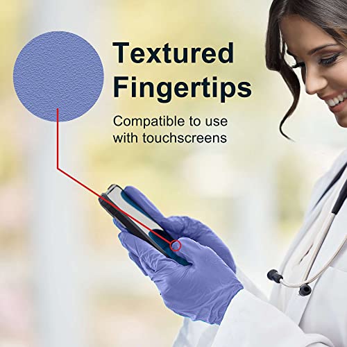 FifthPulse Biodegradable Disposable Medical Gloves Large - 150 Count - Violet Blue Nitrile Gloves - Medical Exam Powder and Latex Free Gloves - Surgical and Dental Grade with Textured Fingertips - Image 5