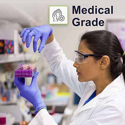 FifthPulse Biodegradable Disposable Medical Gloves Large - 150 Count - Violet Blue Nitrile Gloves - Medical Exam Powder and Latex Free Gloves - Surgical and Dental Grade with Textured Fingertips - Image 2