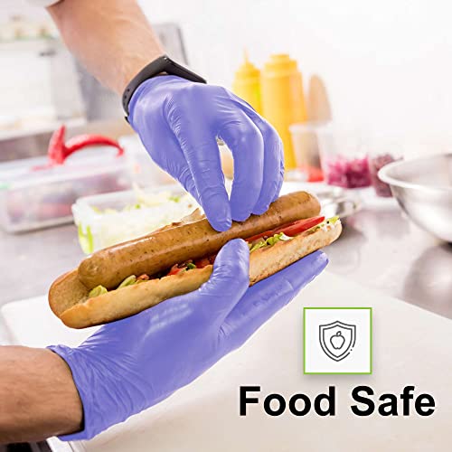 FifthPulse Biodegradable Disposable Medical Gloves Large - 150 Count - Violet Blue Nitrile Gloves - Medical Exam Powder and Latex Free Gloves - Surgical and Dental Grade with Textured Fingertips - Image 3