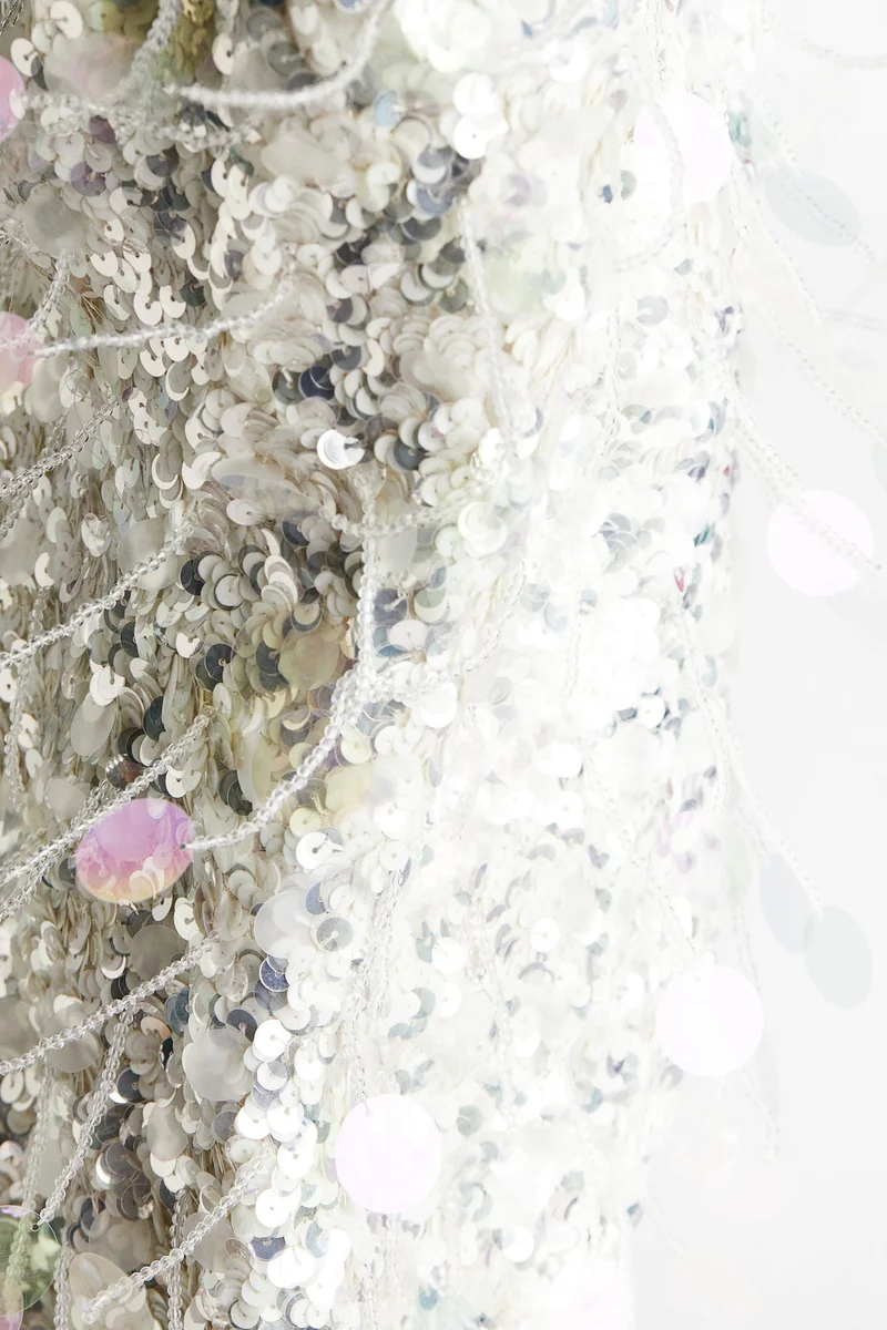 H&M Sequined linen-blend mini dress