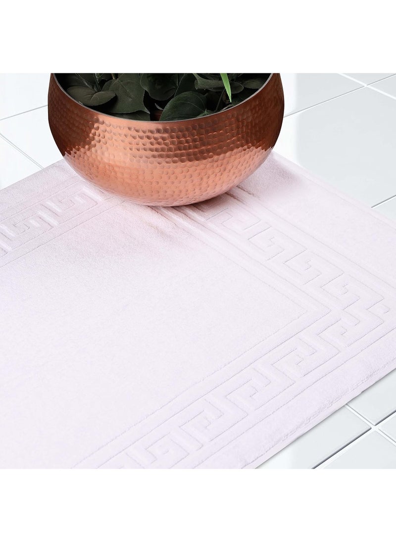 سيجنولا دواسه حمام فاخر بطراز يوناني – منشفة أرضية من قطعة واحدة – مقاومة للانزلاق و ماصة – قطن فندقي سبا للاستحمام/حوض الاستحمام [ليس سجادة حمام]، 50 × 70 سم، لون أبيض. - Image 5