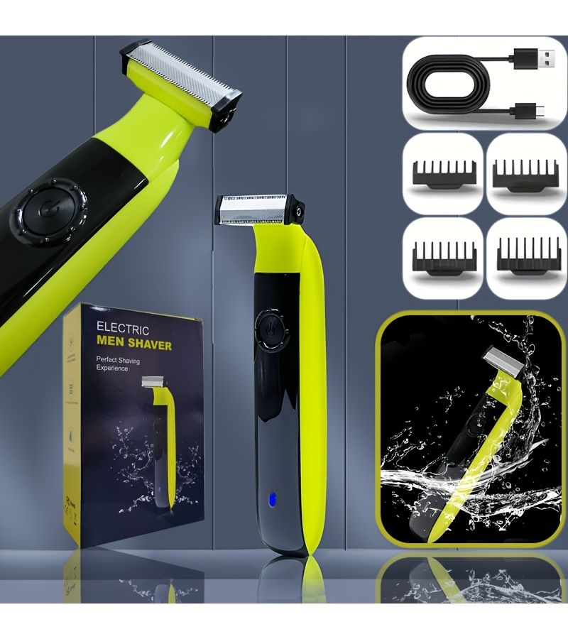 Portable USB T Type Shaver Model 8315 Double Sided Blade Electric Beard Trimmer For Full Body Water Wash - Image 1