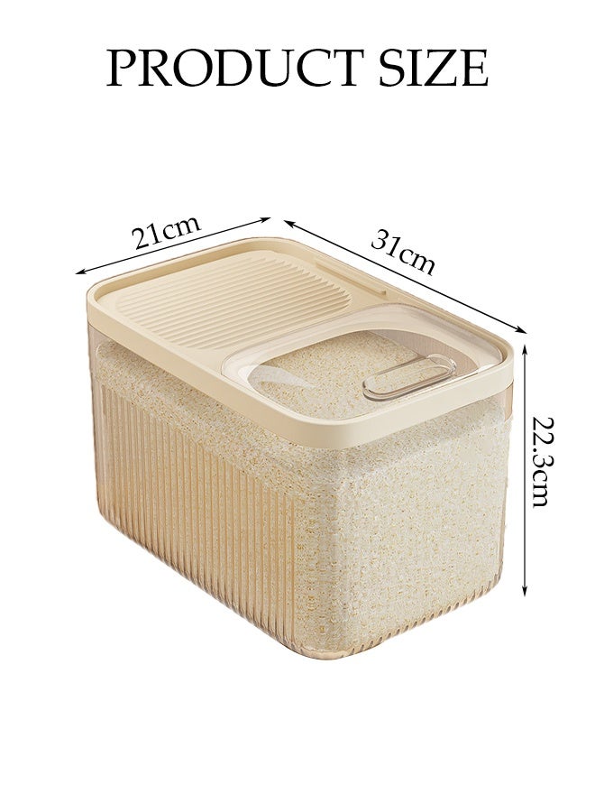 DUNISO Rice Dispenser, Large Dry Food Storage Container, Sealed Cereal Dispenser Storage Box With Lid, With Measuring Cup, Food Dispenser Kitchen, Store Rice, Beans, Cereals, Small Dry Food, Suitable For Home Kitchen Food Storage Room - Image 2