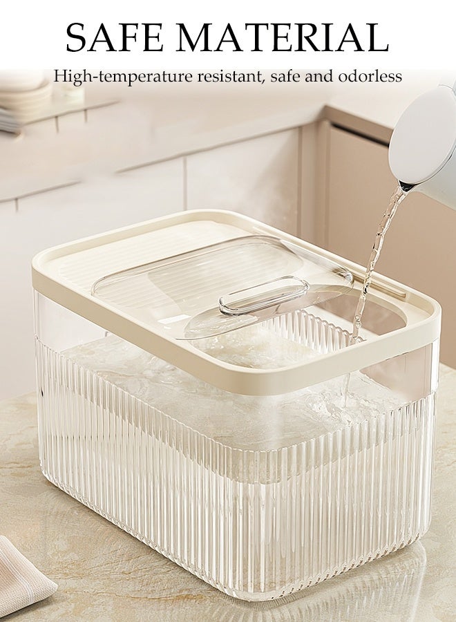 DUNISO Rice Dispenser, Large Dry Food Storage Container, Sealed Cereal Dispenser Storage Box With Lid, With Measuring Cup, Food Dispenser Kitchen, Store Rice, Beans, Cereals, Small Dry Food, Suitable For Home Kitchen Food Storage Room - Image 4