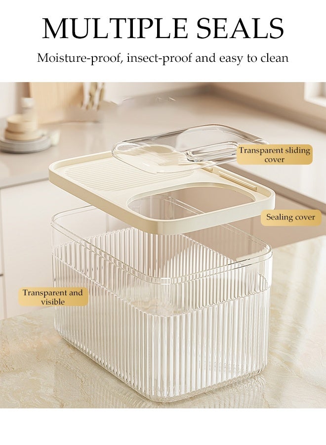 DUNISO Rice Dispenser, Large Dry Food Storage Container, Sealed Cereal Dispenser Storage Box With Lid, With Measuring Cup, Food Dispenser Kitchen, Store Rice, Beans, Cereals, Small Dry Food, Suitable For Home Kitchen Food Storage Room - Image 3