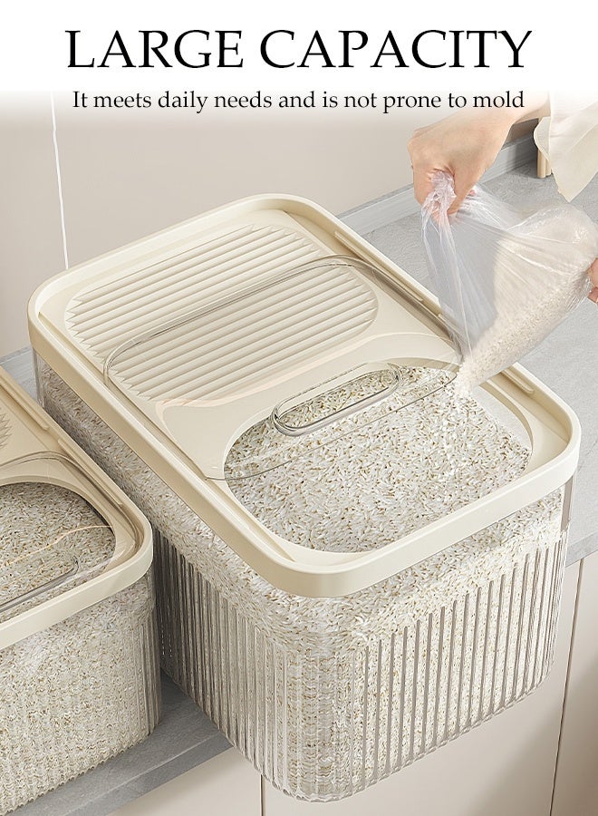 DUNISO Rice Dispenser, Large Dry Food Storage Container, Sealed Cereal Dispenser Storage Box With Lid, With Measuring Cup, Food Dispenser Kitchen, Store Rice, Beans, Cereals, Small Dry Food, Suitable For Home Kitchen Food Storage Room - Image 5