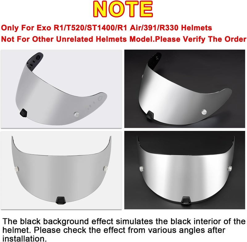 PSLER Helmet Visor for EXO 520 1400 R1 Coloured Visor for Scorpion EXO 391 520 1400 R1, UV Protection Motorcycle Accessories Replacement for Protective Visor Balanced structure - Image 2
