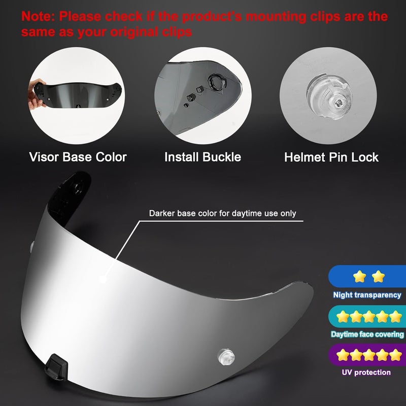 PSLER Helmet Visor for EXO 520 1400 R1 Coloured Visor for Scorpion EXO 391 520 1400 R1, UV Protection Motorcycle Accessories Replacement for Protective Visor Balanced structure - Image 3