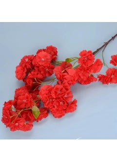 Garden Hub Garden Hub Artificial Cherry Blossom Flower Sticks for Home DecorationOfficeGifting SmallMedium Size Attractive Ornamental Flowers Natural Looking 105cm35ft Red 1  - Image 1