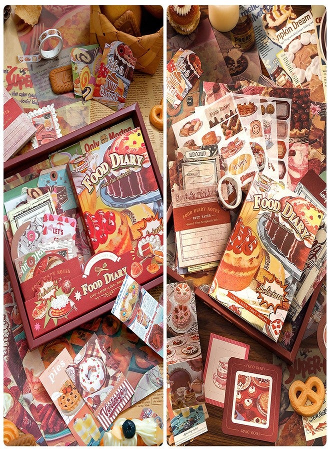 OFFIGIFT Scrapbooking Supplies Kit: Vintage Aesthetic Scrapbook Kit, Junk Journal Supplies with Scrapbook Stickers Paper, Journaling Supplies, Birthday Craft Gift for Adult Teen Girls Kid, Food Diary - Image 2