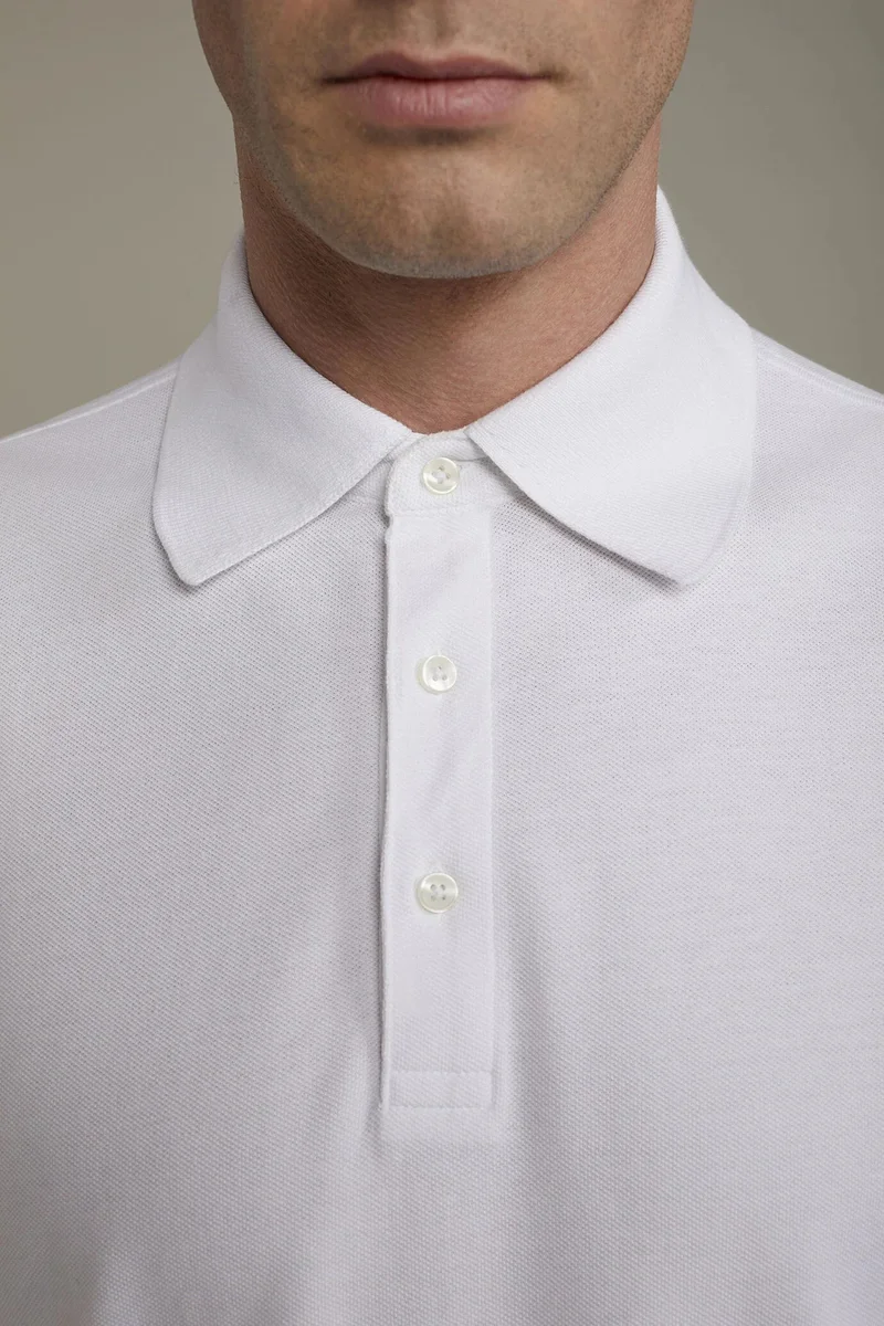 Doppelganger White Men's short sleeve polo shirt 100% piquet cotton regular fit - White for Men | Best Price UAE