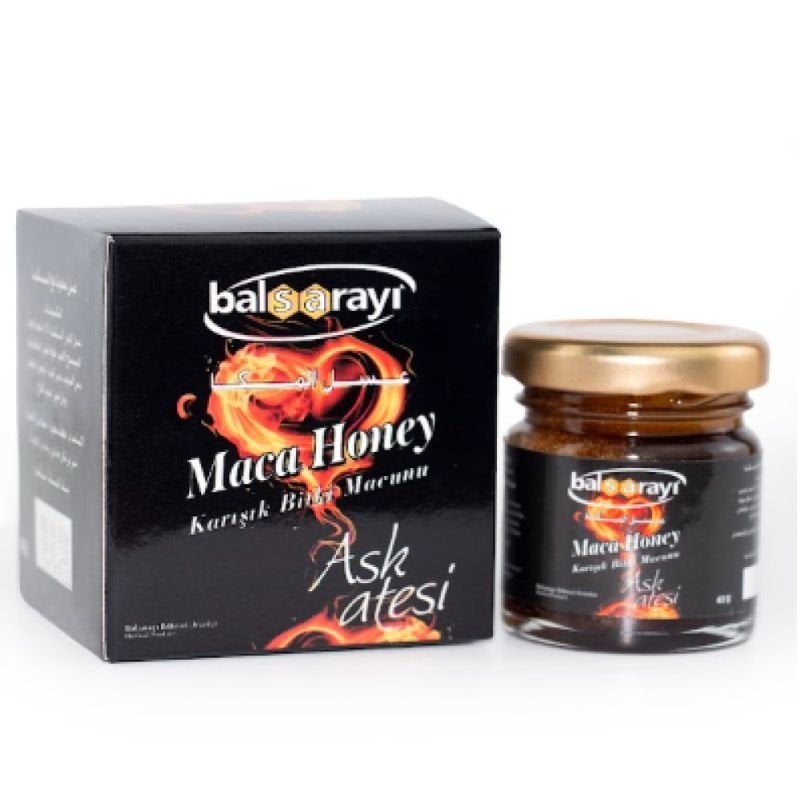 Balsaray Maca Honey 43g is a natural blend combining pure honey with nutrient-rich maca root extract, known for its energizing and revitalizing properties. This concentrated formula helps support stamina, boost vitality, and provide a natural nutritional lift while offering a smooth, rich honey flavor that can be taken directly or mixed with warm drinks.