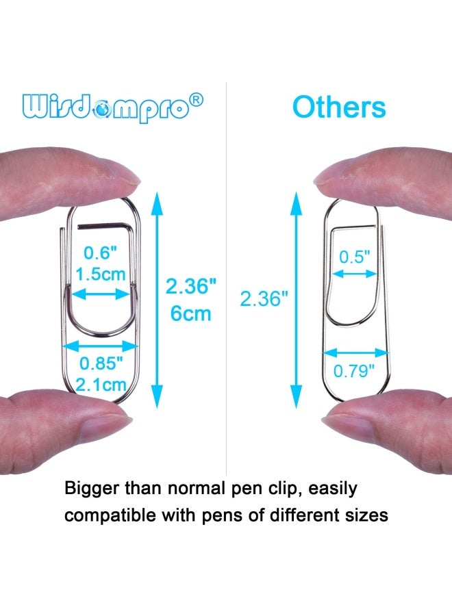 Wisdompro Pen Clip  12 Pack Stainless Steel Pen Clip Holder For Notebook  Books  Journal  Clipboard  Paper  Etc. - Fits Almost Any Pen Size  Silver - Image 3