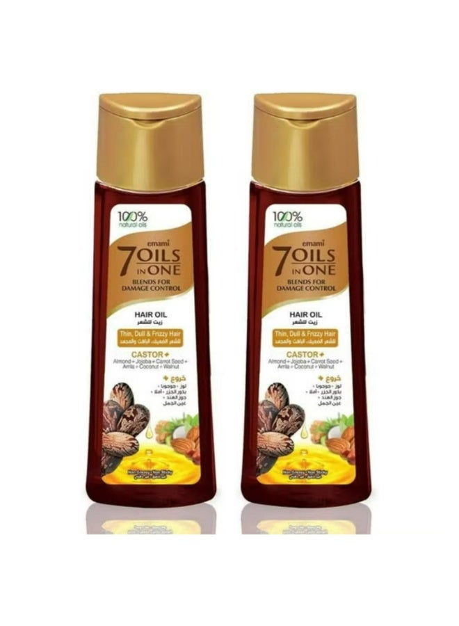 Emami 7 Oils In One Blends For Damage Control Hair Oil Castor 100 ML 2 Pcs