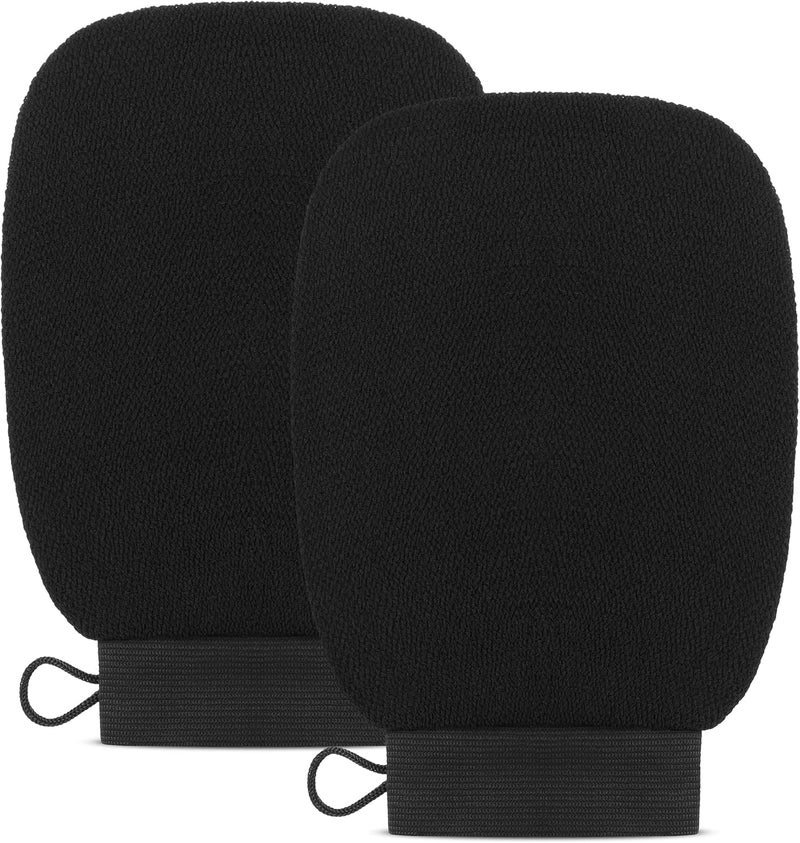 Lifera 2 pair Bath Gloves Body Scrubber[pack of 2] [For Body - Dead Skin Removal Bath Body Glove - Gloves For Dead Skin - Remove Dead Skin and Dirt - Scrub Glove Body][Black] - Image 1