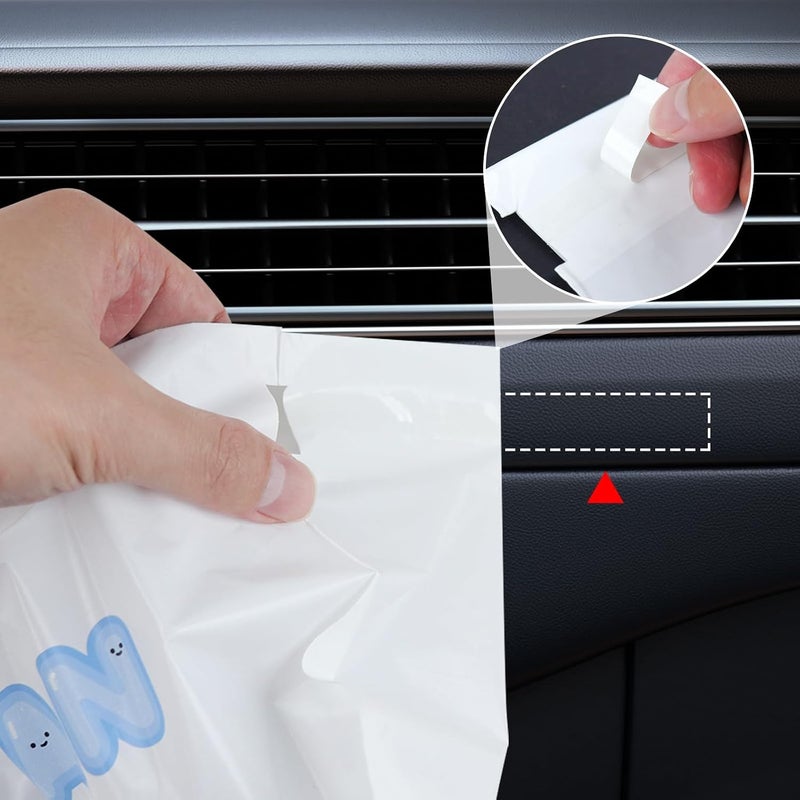 Disposable Car Garbage Bags,Stand-Up Self-Adhesive Trash Bags, Leakproof and Portable, Good for Travel, Camping, Kitchen, Office, Bedrooms, Open Top Car Trash Can Liners(Blue, 60 PCS) - Image 5
