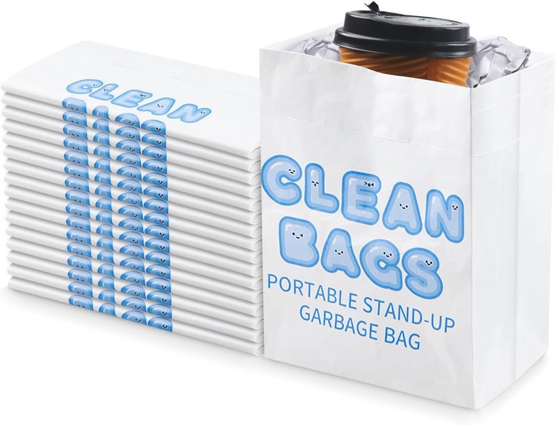 Disposable Car Garbage Bags,Stand-Up Self-Adhesive Trash Bags, Leakproof and Portable, Good for Travel, Camping, Kitchen, Office, Bedrooms, Open Top Car Trash Can Liners(Blue, 60 PCS) - Image 1