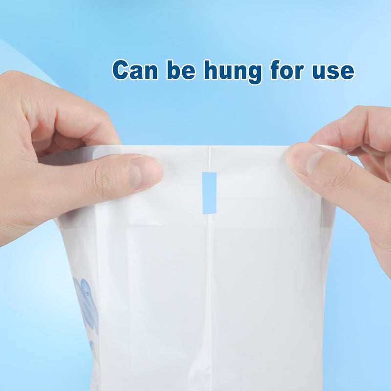 Disposable Car Garbage Bags,Stand-Up Self-Adhesive Trash Bags, Leakproof and Portable, Good for Travel, Camping, Kitchen, Office, Bedrooms, Open Top Car Trash Can Liners(Blue, 60 PCS) - Image 4