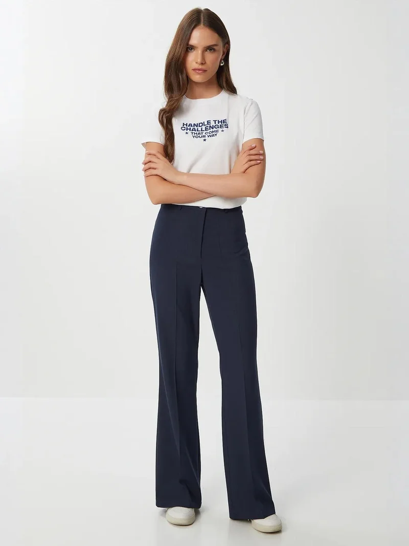 Lovely Istanbul ISTANBUL High Waist Flare Pants with Zipper