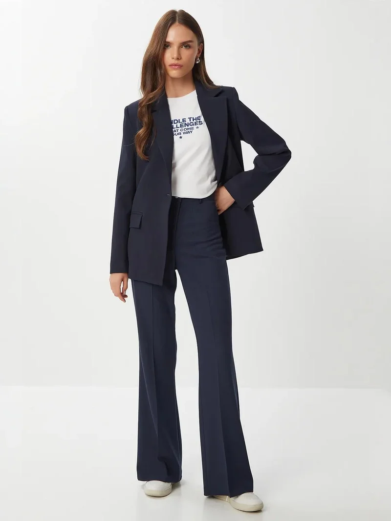 Lovely Istanbul ISTANBUL High Waist Flare Pants with Zipper