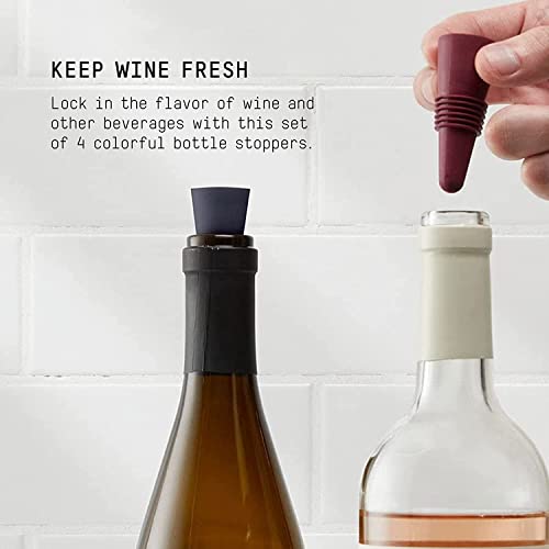 Ramkuwar with device of R Wine Stoppers for Wine Bottles Colorful Silicone + Stainless Steel Wine Stopper,Wine Outlet Cap, Bottle Cover, Beverage Bottle Stoppers - Image 5