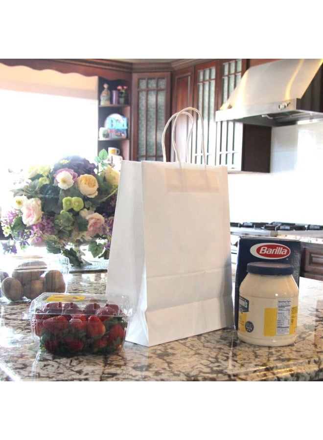 Halapack Kraft Paper Bag 10 PCS Twisted Handle Sqaure Bottom Handle Standard Size [ 30w x 28h x 16G cm ]  Strong Holding Power Bags Sqaure Bottom Paper Bag with Handle Durable Perfect for Gifts, Party Favors White - Image 3