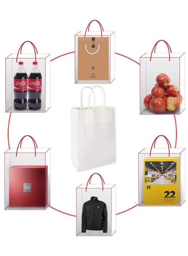 Halapack Kraft Paper Bag 10 PCS Twisted Handle Sqaure Bottom Handle Standard Size [ 30w x 28h x 16G cm ]  Strong Holding Power Bags Sqaure Bottom Paper Bag with Handle Durable Perfect for Gifts, Party Favors White - Image 4